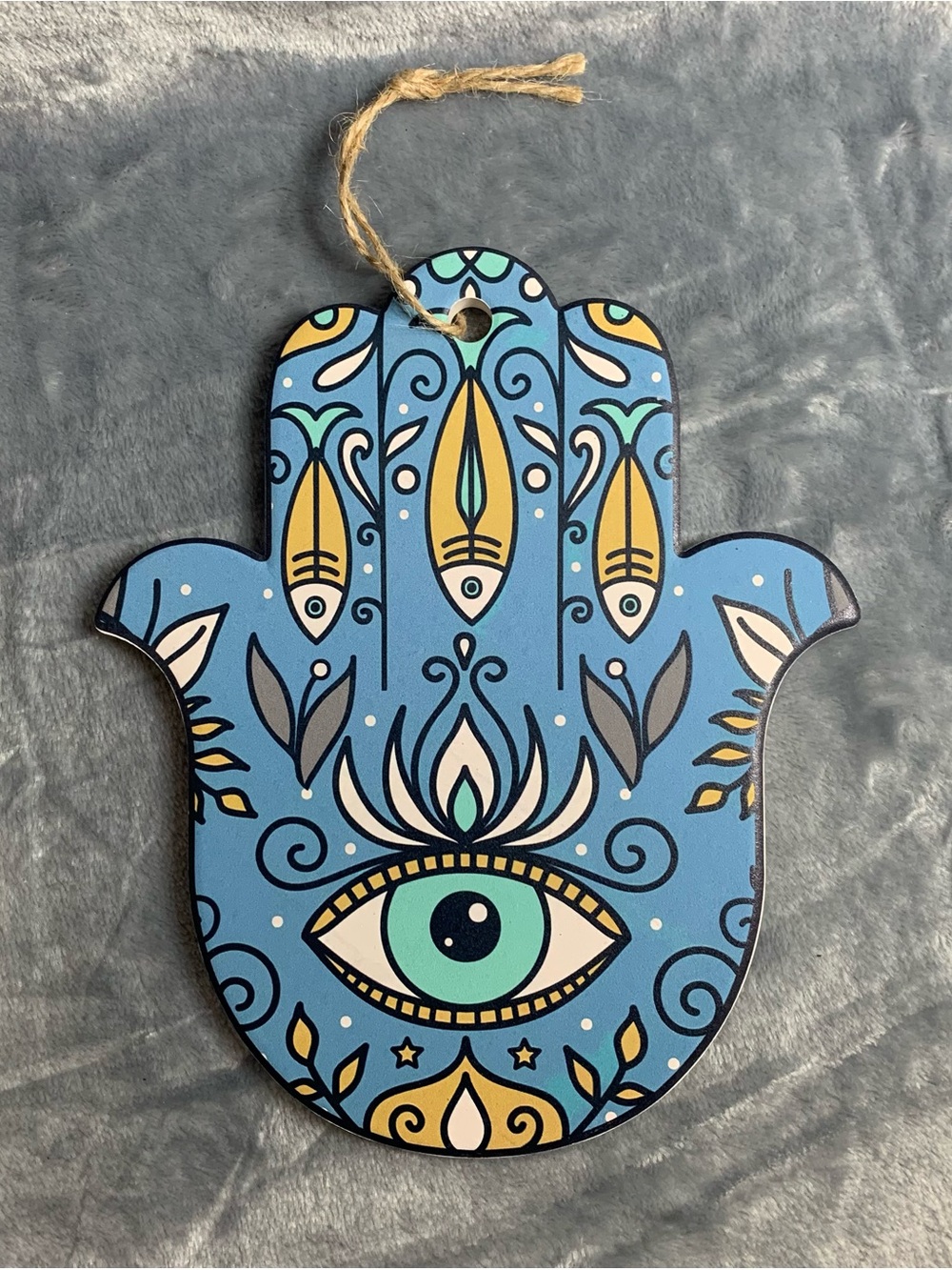 Hamsa Hand Wall Trivet Decor with Eye and Fish Motif